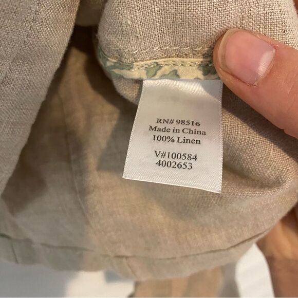 Coldwater Creek size 14 100% Linen Neutral Coastal Lightweight Blazer - Picture 7 of 9